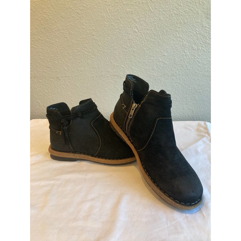 BORN Womens Tarkiln Bootie Size 9 Brown Side Zip Leather Distressed Black